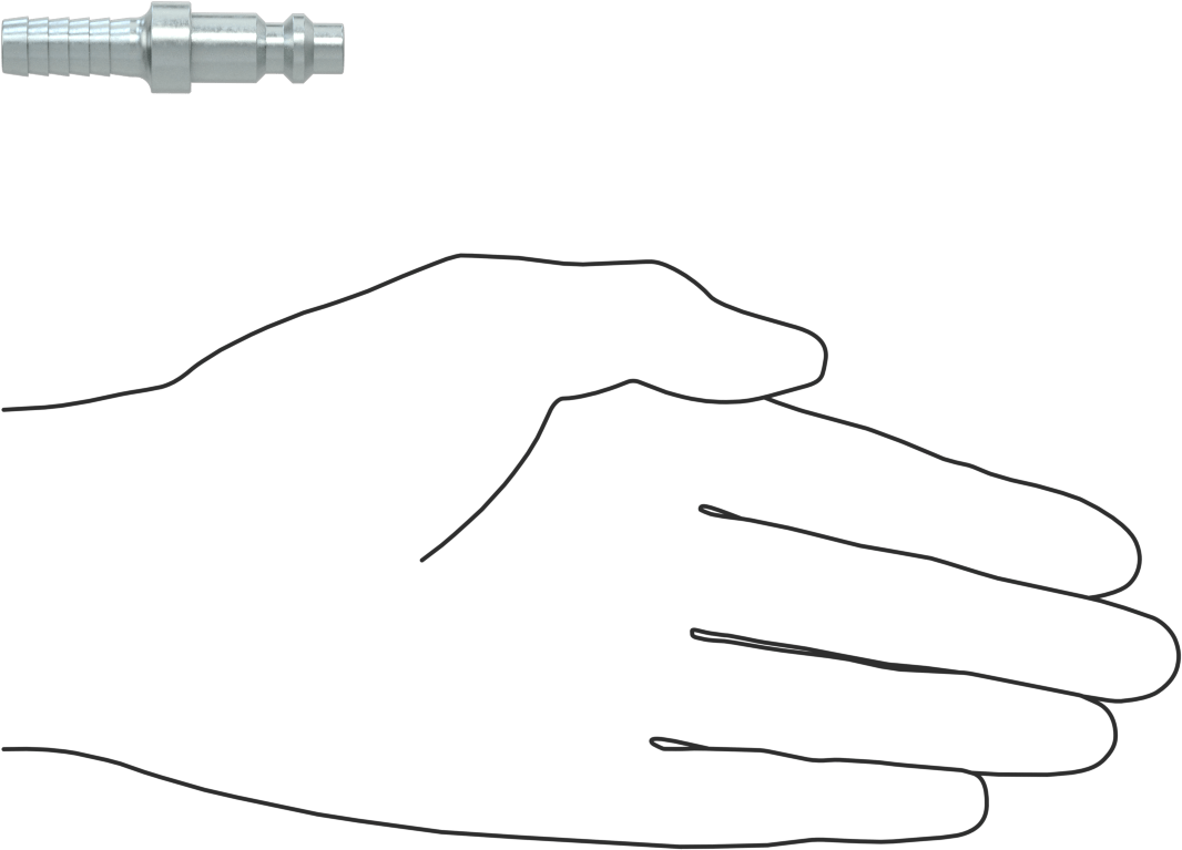 Hava için Endüstriyel Hızlı Bağlantı Kesme Hortum Bağlantısı, Çinko Kaplamalı, Plug, 1/4 Boyut, 5/16" Hortum İç Çapı için Dikenli Uç