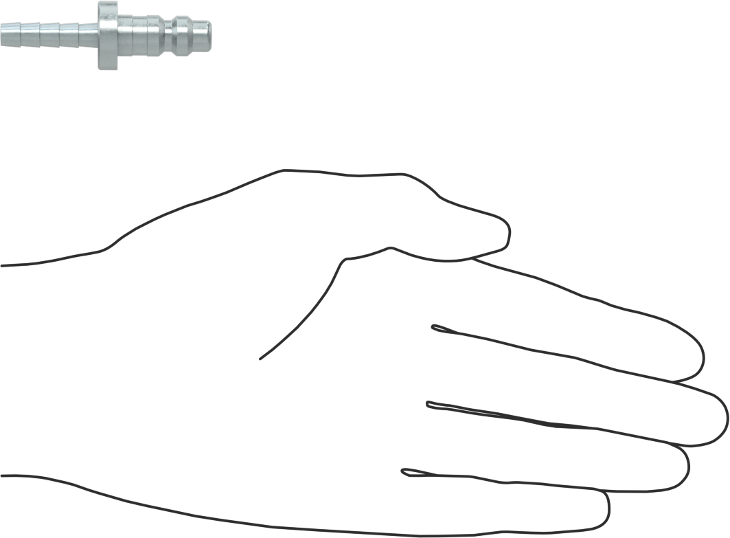 Hava için Endüstriyel Hızlı Bağlantı Kesme Hortum Bağlantısı, Çinko Kaplamalı, Plug, 1/4 Boyut, 1/4" Hortum İç Çapı için Dikenli Uç