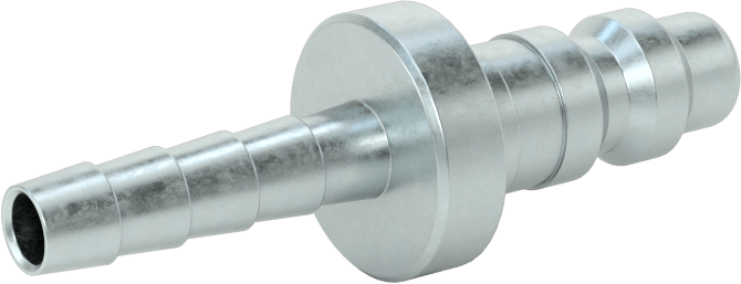 Hava için Endüstriyel Hızlı Bağlantı Kesme Hortum Bağlantısı, Çinko Kaplamalı, Plug, 1/4 Boyut, 1/4" Hortum İç Çapı için Dikenli Uç
