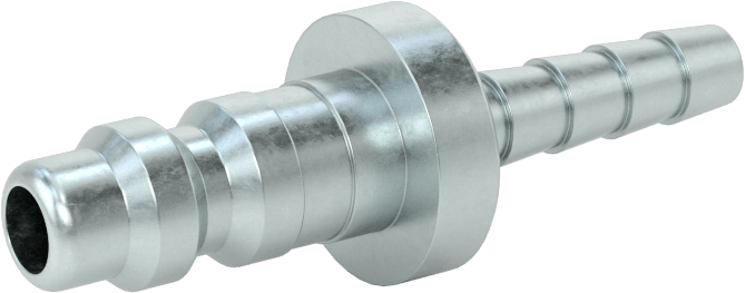 Hava için Endüstriyel Hızlı Bağlantı Kesme Hortum Bağlantısı, Çinko Kaplamalı, Plug, 1/4 Boyut, 1/4" Hortum İç Çapı için Dikenli Uç