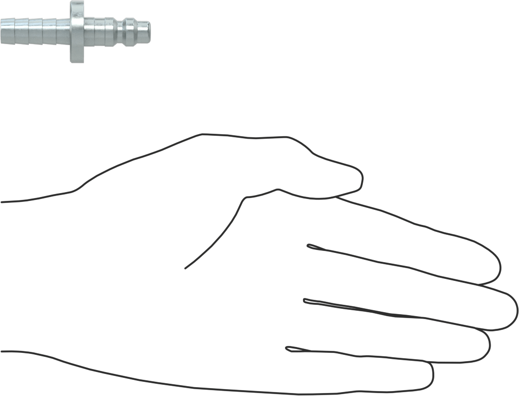 Hava için Endüstriyel Hızlı Bağlantı Kesme Hortum Bağlantısı, Çinko Kaplamalı, Plug, 1/4 Boyut, 3/8" İç Çaplı Hortum için Çivili Uç