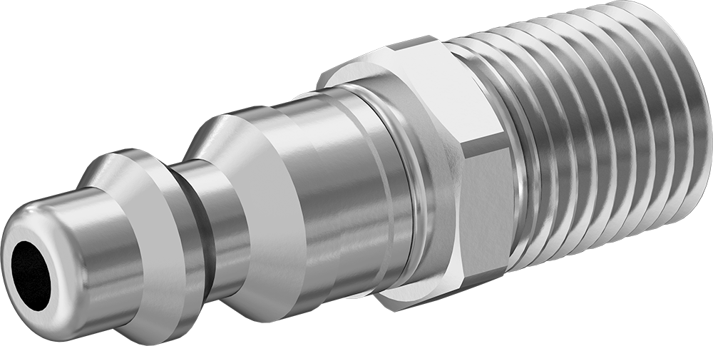 Hava için Pirinç Endüstriyel Hızlı Ayrılabilir Hortum Bağlantısı, Plug, 1/4 Kaplin Boyutu, 1/2 NPT Erkek