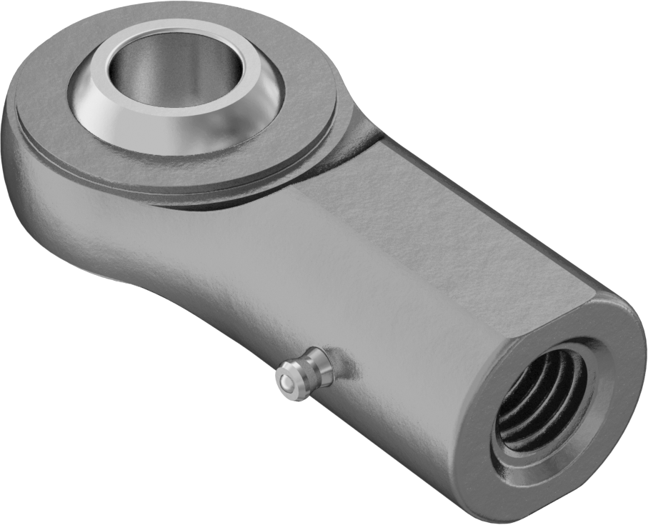 Gres Yağlama Noktalı Bilyalı Mafsal Çubuk Ucu, M10 x 1,5 mm İç Diş