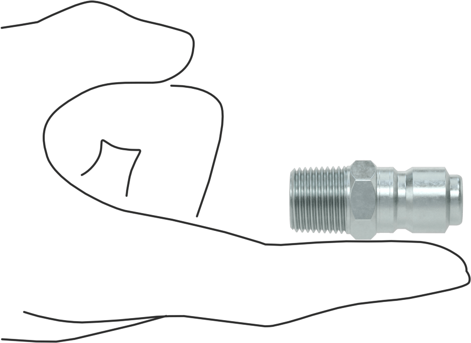 Hava ve Su için Açık Akışlı Hızlı Bağlantı Kesme Hortum Bağlantısı, Çinko Kaplamalı Çelik Tıkaç, 3/8 x 3/8 NPTF Erkek