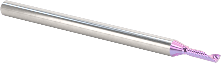 Seramik Kaplı Karbür Spiral Freze Ucu, Plastik için, Yukarı Doğru Çıkarma, 1/16" Kesim Çapı, 1/4" Uzun Kesim
