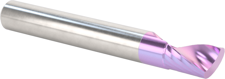 Seramik Kaplı Karbür Spiral Freze Ucu, Plastik için, Yukarı Doğru Çıkarma, 1/4" Kesme Çapı, 3/8" Uzun Kesim