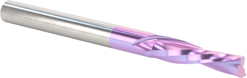 Seramik Kaplı Karbür Spiral Freze Ucu, Plastik için, Aşağı Doğru Çıkarma, 1/4" Kesme Çapı, 1" Uzunlukta Kesim