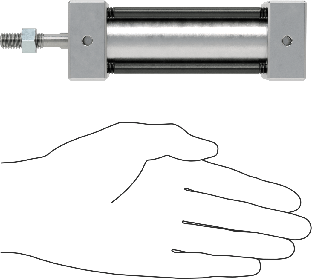 Bağlantı Çubuğu Hava Silindiri, Çift Etkili, 1-1/4" Delik, 1-13/16" Genişlik, 2-1/2" Strok