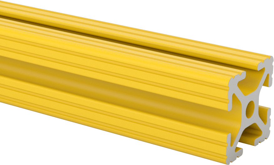 T-Yivli Çerçeve Rayı, Tek Dört Yuvalı, Yivli, Sarı, 1“ Yükseklik x 1” Genişlik