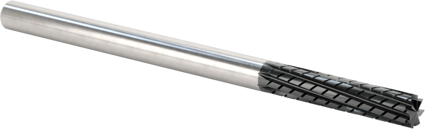 Kompozitler için Freze Ucu, Kare Kesimli Elmas Oluk, 1/4" Kesme Çapı, 1-1/4" Uzun Kesim