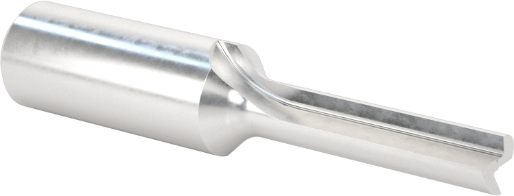 Köpük için Düz Freze Ucu, Yüksek Hızlı Çelik, V Oluk, 1/4" Kesme Çapı, 2-1/2" Toplam Uzunluk