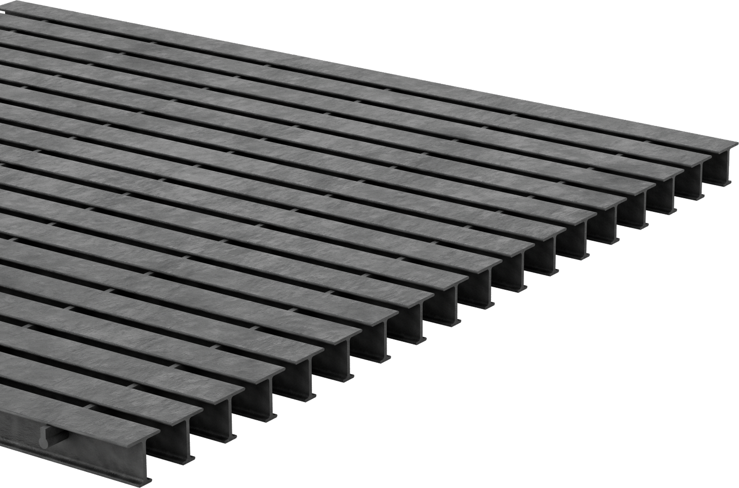 Dar Açıklı Fiberglas Çubuk Izgara, 1-1/2“ x 1-1/2” Yatak Çubuğu, 3 Fit Genişlik