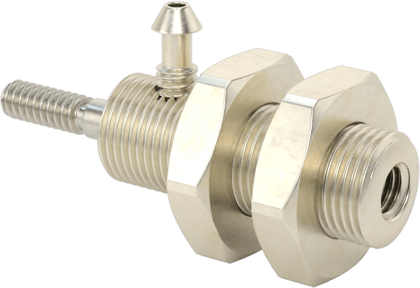 Minyatür Dişli Gövdeli Hava Silindiri, Çift Etkili, 1/4" Delik Çapı, 3/8" OD, 1/4" Strok Uzunluğu