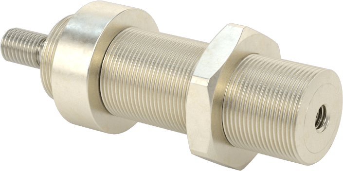 Minyatür Dişli Gövdeli Hava Silindiri, Çift Etkili, 1/2" Delik Çapı, 5/8" OD, 1" Strok Uzunluğu