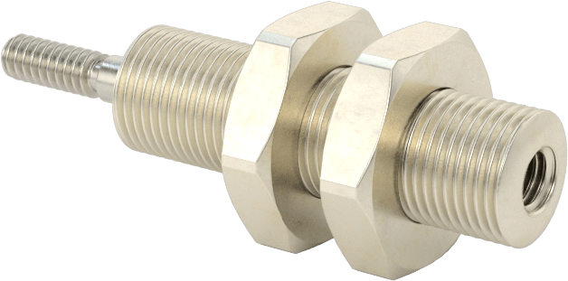 Minyatür Dişli Gövdeli Hava Silindiri, Tek Etkili, 1/4" Delik Çapı, 3/8" OD, 1/2" Strok Uzunluğu