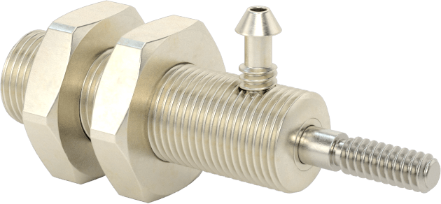 Minyatür Dişli Gövdeli Hava Silindiri, Çift Etkili, 1/4" Delik Çapı, 3/8" OD, 1/2" Strok Uzunluğu