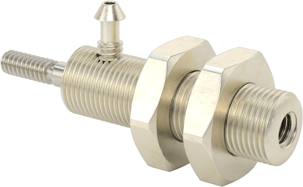 Minyatür Dişli Gövdeli Hava Silindiri, Çift Etkili, 1/4" Delik Çapı, 3/8" OD, 1/2" Strok Uzunluğu