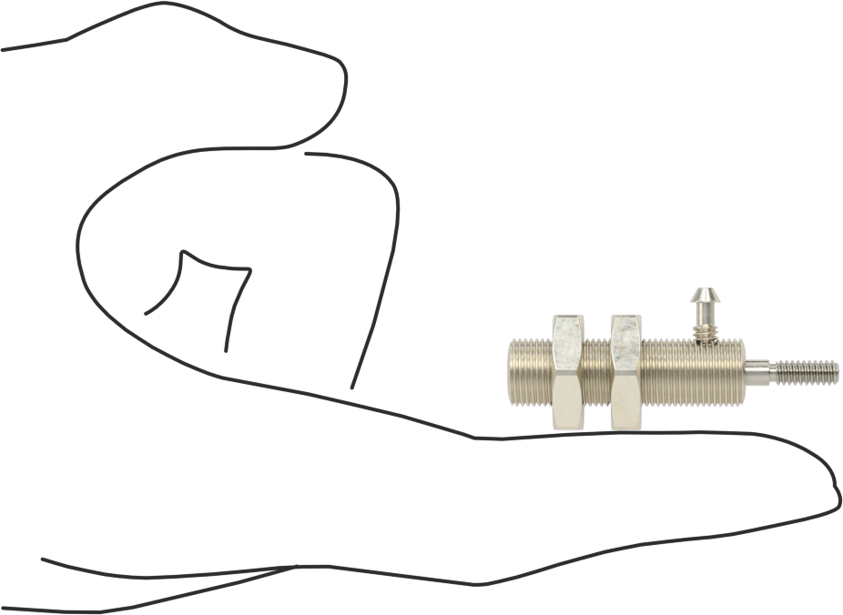 Minyatür Dişli Gövdeli Hava Silindiri, Çift Etkili, 1/4" Delik Çapı, 3/8" OD, 1/2" Strok Uzunluğu