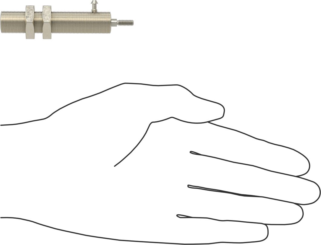 Minyatür Dişli Gövdeli Hava Silindiri, Çift Etkili, 3/8" Delik Boyutu, 1/2" OD, 1-1/2" Strok Uzunluğu