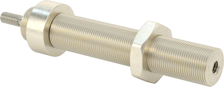 Minyatür Dişli Gövdeli Hava Silindiri, Çift Etkili, 3/8" Delik Boyutu, 1/2" OD, 2" Strok Uzunluğu