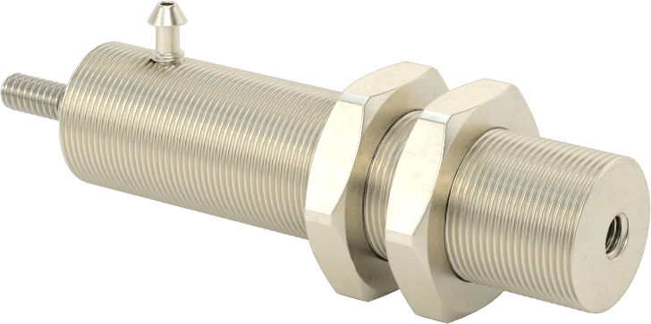 Minyatür Dişli Gövdeli Hava Silindiri, Çift Etkili, 1/2" Delik Çapı, 5/8" OD, 1-1/2" Strok Uzunluğu