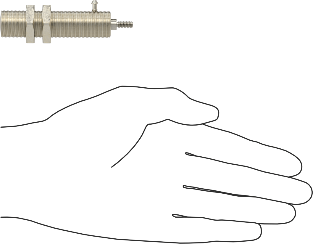 Minyatür Dişli Gövdeli Hava Silindiri, Çift Etkili, 1/2" Delik Çapı, 5/8" OD, 1-1/2" Strok Uzunluğu