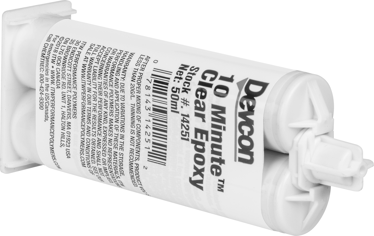 Yapısal Yapıştırıcı, Devcon, 10 Dakikalık Epoksi, 1.69 FL. oz, Kartuş, Şeffaf