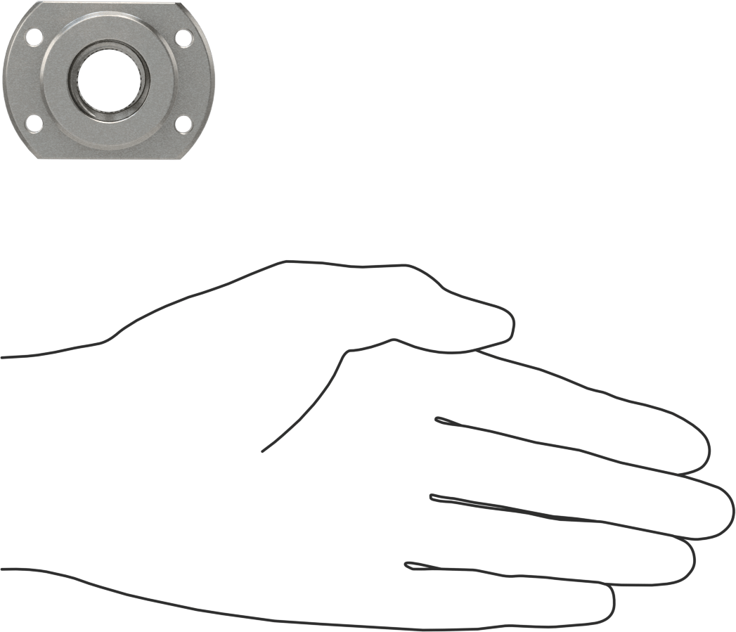 Flanşlı Top Somun, M16 Diş Boyutu, 40 mm Uzunluk, 34 mm Çap