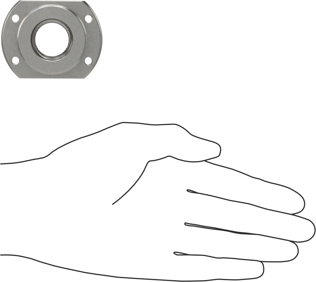Flanşlı Top Somun, M20 Diş Boyutu, 40 mm Uzunluk, 40 mm Çap
