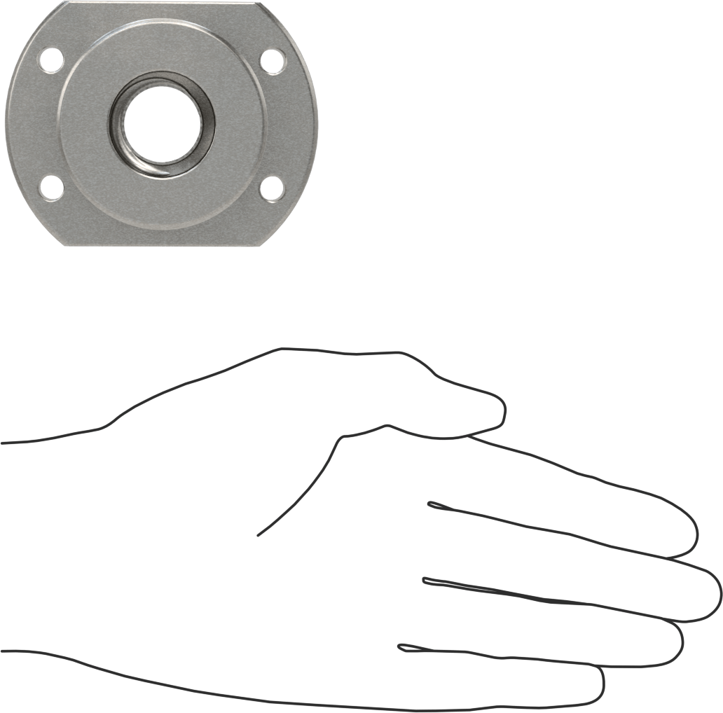 Flanşlı Top Somun, M20 Diş Boyutu, 64 mm Uzunluk, 52 mm Çap