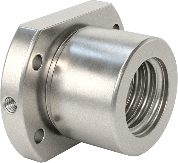 Flanşlı Top Somun, M25 Diş Boyutu, 40 mm Uzunluk, 43 mm Çap