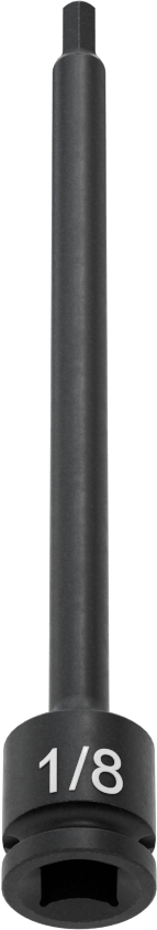 Uzun Uçlu Darbeli Altıgen Uçlu Soket, 1/4" Kare Tahrik, 1/8" Tahrik Boyutu, 4" Toplam Uzunluk