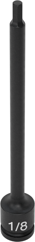 Uzun Uçlu Darbeli Altıgen Uçlu Soket, 1/4" Kare Tahrik, 1/8" Tahrik Boyutu, 4" Toplam Uzunluk