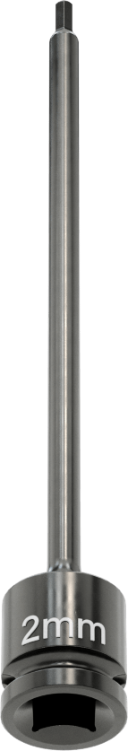 Uzun Uçlu Darbeli Altıgen Uçlu Soket, 1/4" Kare Tahrik, 2 mm Tahrik Boyutu, 4" Toplam Uzunluk