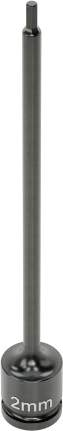 Uzun Uçlu Darbeli Altıgen Uçlu Soket, 1/4" Kare Tahrik, 2 mm Tahrik Boyutu, 4" Toplam Uzunluk