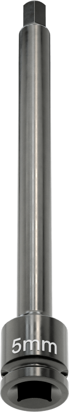 Uzun Uçlu Darbeli Altıgen Uçlu Soket, 1/4" Kare Tahrik, 5 mm Tahrik Boyutu, 4" Toplam Uzunluk