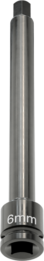 Uzun Uçlu Darbeli Altıgen Uçlu Soket, 1/4" Kare Tahrik, 6 mm Tahrik Boyutu, 4" Toplam Uzunluk