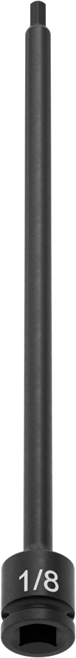 Uzun Uçlu Darbeli Altıgen Uçlu Soket, 1/4" Kare Tahrik, 1/8" Tahrik Boyutu, 6" Toplam Uzunluk