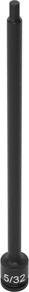 Uzun Uçlu Darbeli Altıgen Uçlu Soket, 1/4" Kare Tahrik, 5/32" Tahrik Boyutu, 6" Toplam Uzunluk