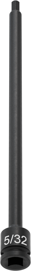 Uzun Uçlu Darbeli Altıgen Uçlu Soket, 1/4" Kare Tahrik, 5/32" Tahrik Boyutu, 6" Toplam Uzunluk