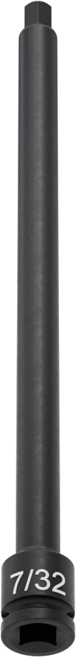 Uzun Uçlu Darbeli Altıgen Uçlu Soket, 1/4" Kare Tahrik, 7/32" Tahrik Boyutu, 6" Toplam Uzunluk