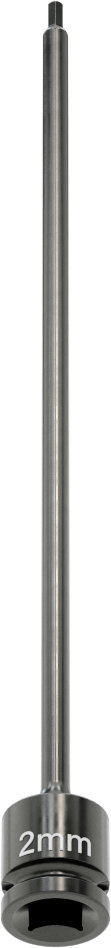 Uzun Uçlu Darbeli Altıgen Uçlu Soket, 1/4" Kare Tahrik, 2 mm Tahrik Boyutu, 6" Toplam Uzunluk