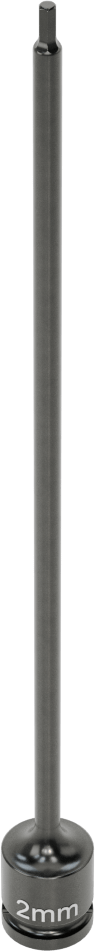 Uzun Uçlu Darbeli Altıgen Uçlu Soket, 1/4" Kare Tahrik, 2 mm Tahrik Boyutu, 6" Toplam Uzunluk
