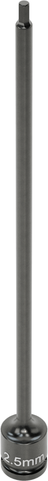 Uzun Uçlu Darbeli Altıgen Uçlu Soket, 1/4" Kare Tahrik, 2,5 mm Tahrik Boyutu, 6" Toplam Uzunluk