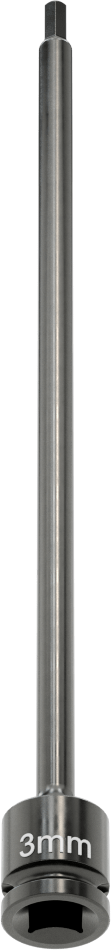 Uzun Uçlu Darbeli Altıgen Uçlu Soket, 1/4" Kare Tahrik, 3 mm Tahrik Boyutu, 6" Toplam Uzunluk