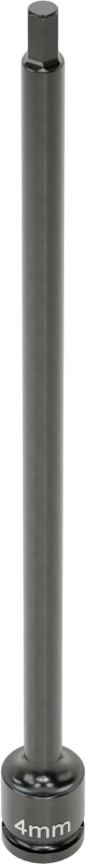 Uzun Uçlu Darbeli Altıgen Uçlu Soket, 1/4" Kare Tahrik, 4 mm Tahrik Boyutu, 6" Toplam Uzunluk