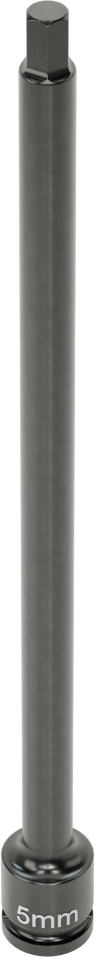 Uzun Uçlu Darbeli Altıgen Uçlu Soket, 1/4" Kare Tahrik, 5 mm Tahrik Boyutu, 6" Toplam Uzunluk