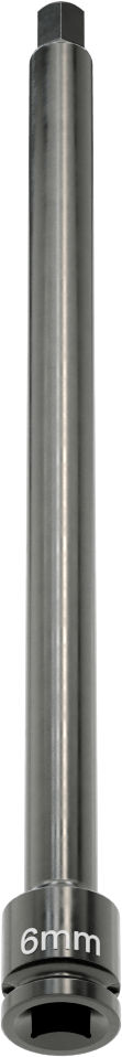 Uzun Uçlu Darbeli Altıgen Uçlu Soket, 1/4" Kare Tahrik, 6 mm Tahrik Boyutu, 6" Toplam Uzunluk