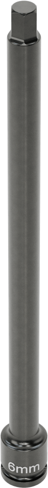 Uzun Uçlu Darbeli Altıgen Uçlu Soket, 1/4" Kare Tahrik, 6 mm Tahrik Boyutu, 6" Toplam Uzunluk