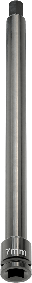 Uzun Uçlu Darbeli Altıgen Uçlu Soket, 1/4" Kare Tahrik, 7 mm Tahrik Boyutu, 6" Toplam Uzunluk